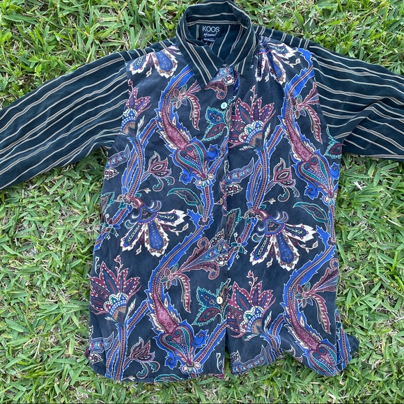 Multi-pattern button down shirt - Picture 1 of 4